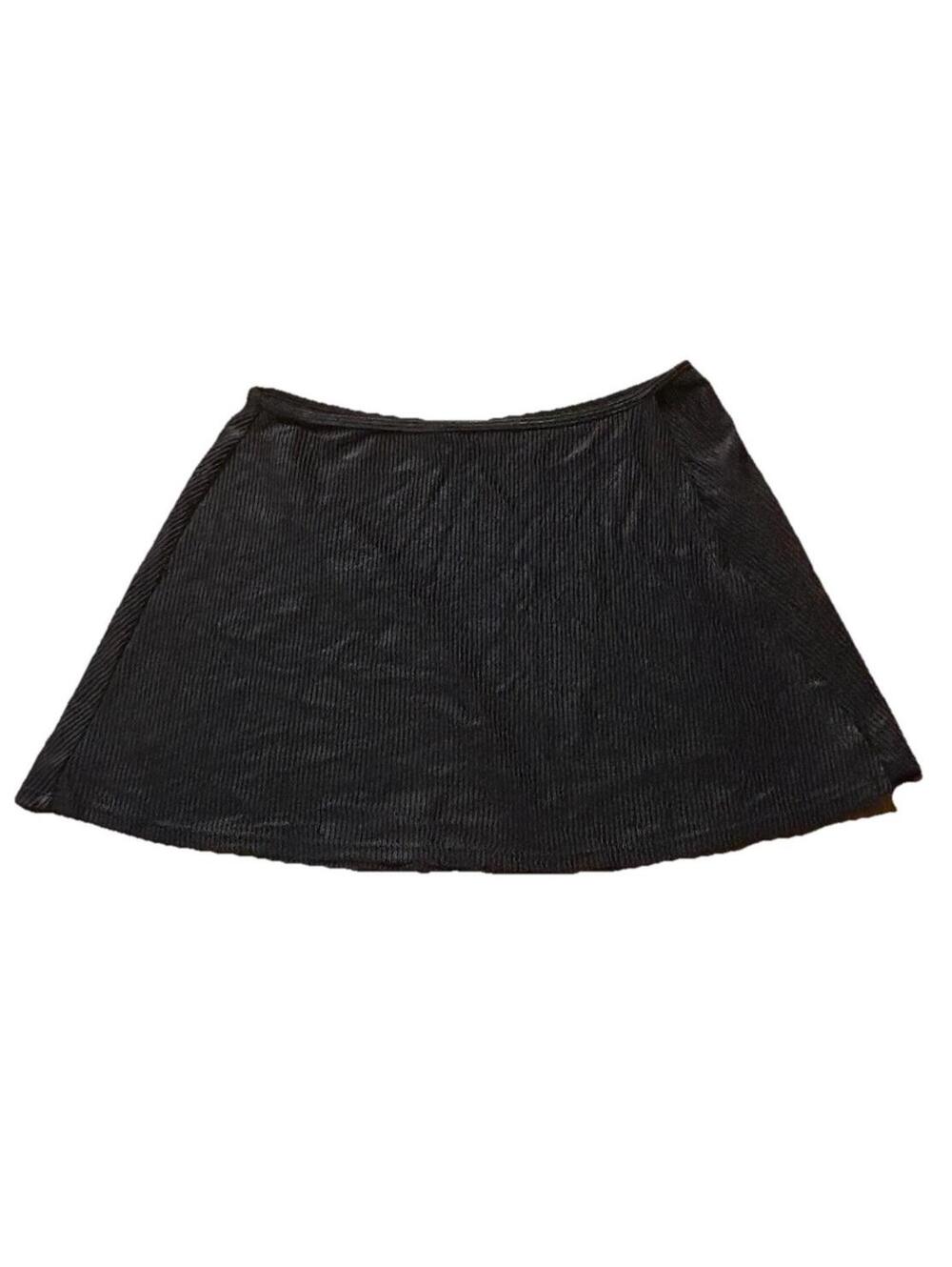 Catalina Black Ribbed Swim Skirt Womens Large Stretch Cover Up Swimwear